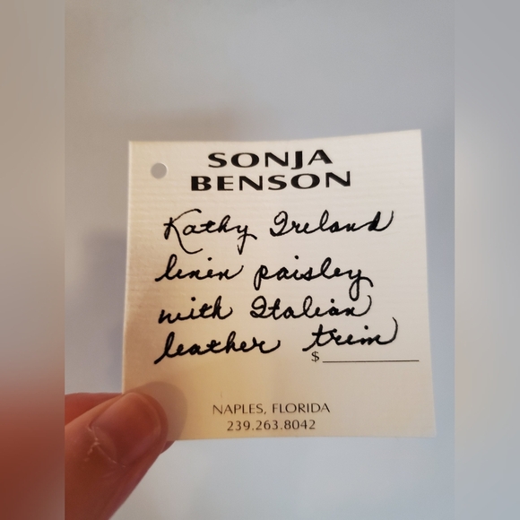 Sonja Benson Vintage Linen Paisley Purse - Picture 11 of 11